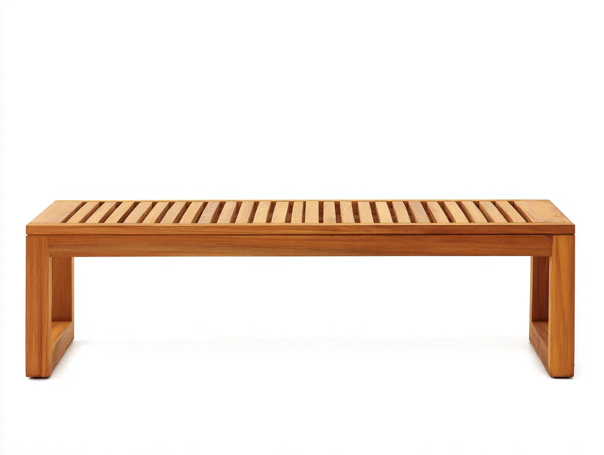 Gartenbank 180×45×45 cm - Teakholz Natur - Outdoor Sitzbank modernes Design