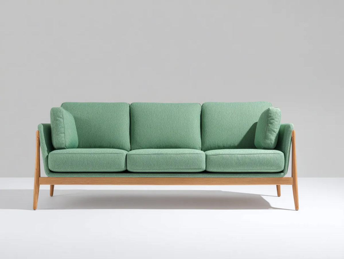 Sofa 220×85×82 cm - Stoff grün - Wohnzimmer 3-Sitzer im modernen Stil
