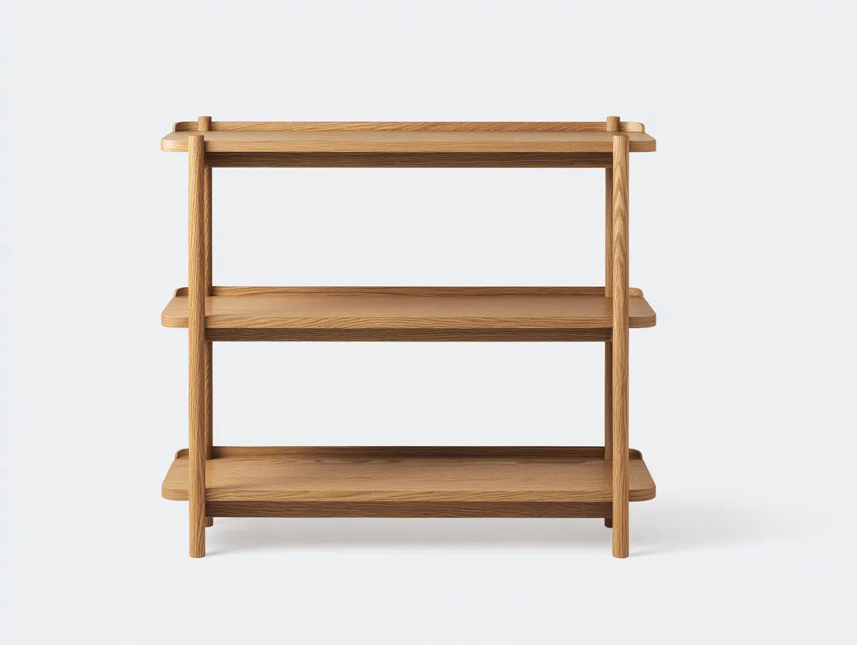 Bücherregal aus Holz 132×36×116 cm - Natur - kompaktes offenes Regal für das Büro