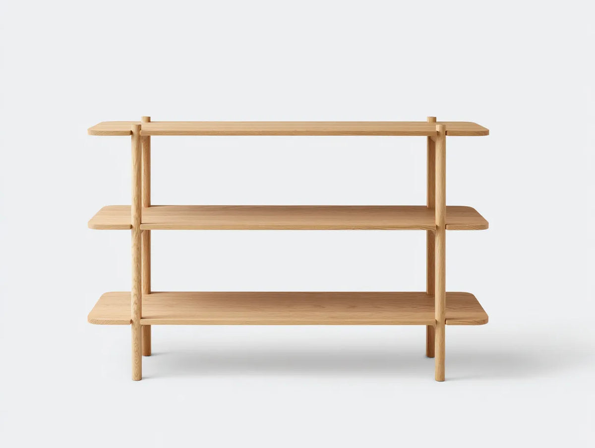 Bücherregal aus Holz 150×38×120 cm - Natur - offenes Büroregal mit klarer Linienführung