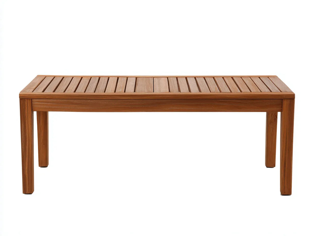 Gartenbank aus Holz 160×40×45 cm - Braun - geradlinige Lattenbank für den Außenbereich