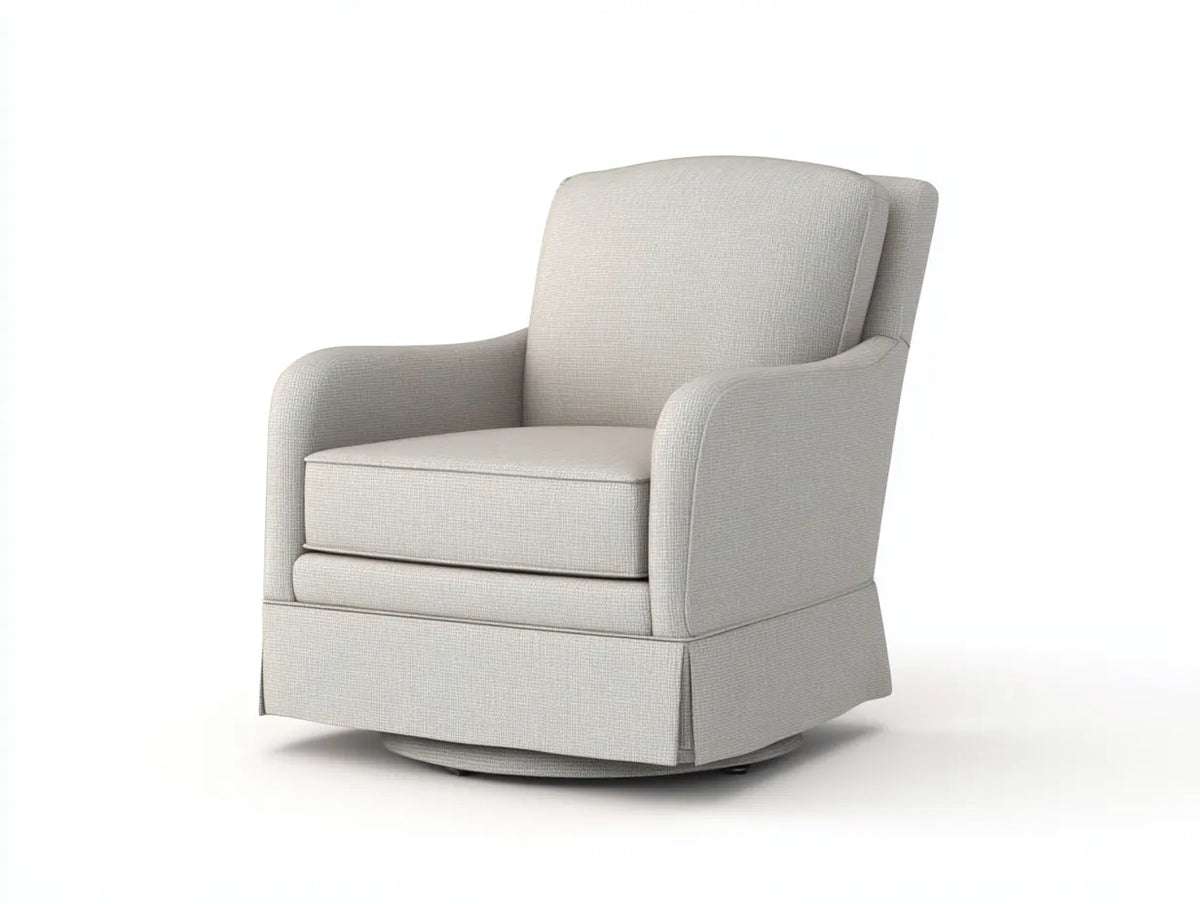 Sessel 84×82×100 cm - Stoff hellgrau - Wohnzimmer eleganter Relaxsessel mit Drehfunktion