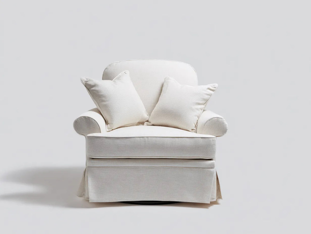 Sessel 82×78×96 cm - Stoff hellgrau - Wohnzimmer moderner Drehsessel mit Armlehnen