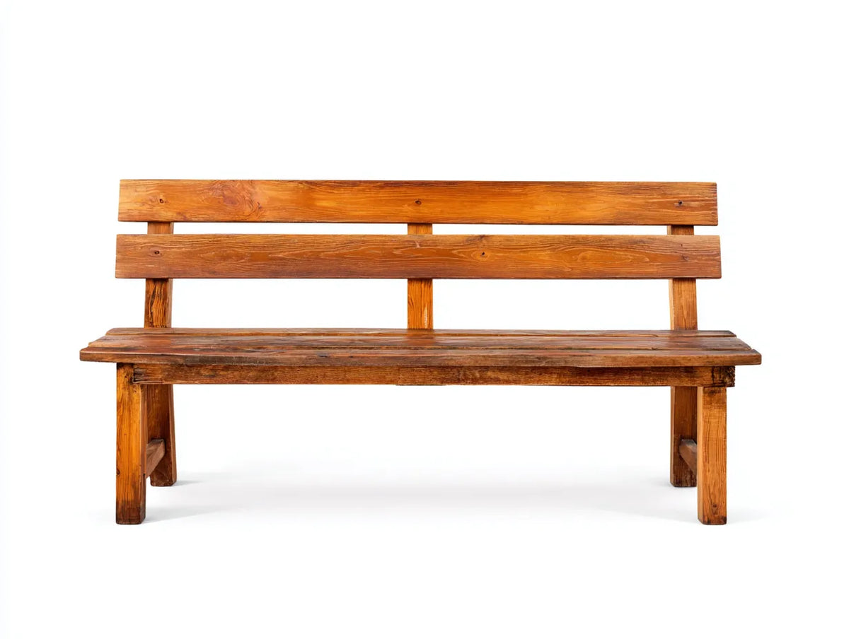 Gartenbank aus Holz 150×52×80 cm - Braun - rustikale Lattenbank mit Rückenlehne