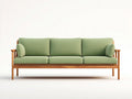 3-Sitzer Sofa aus Holz und Stoff 220×82×86 cm – Hellgrün Braun – geradlinig für Wohnzimmer